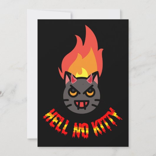 Hell No Kitty Hello Kitty Halloween Horror Design 招待状 (正面)