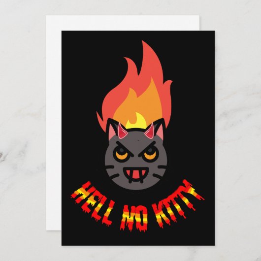 Hell No Kitty Hello Kitty Halloween Horror Design 招待状 (正面/裏面)