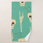 Hell party seamless pattern. Human skulls as goble バスタオル (バスタオル)