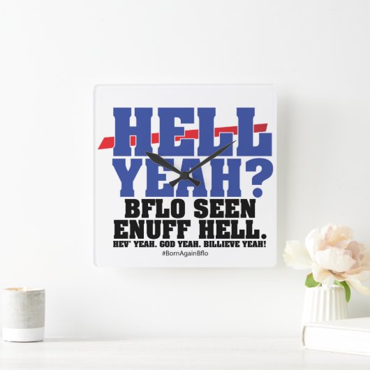 HELL YEAH? スクエア壁時計 (ホーム)