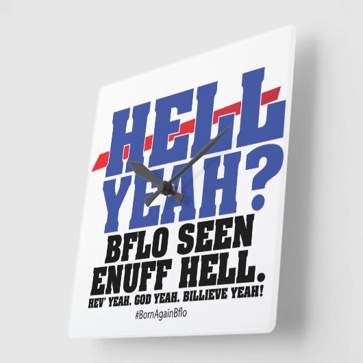 HELL YEAH? スクエア壁時計 (傾斜)