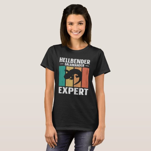 Hellbender Salamander Expert Amphibian Tシャツ (正面フル)