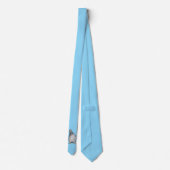Hellblaue Krawatte mit süßer kleiner Taube ネクタイ (裏面)
