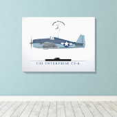 Hellcat VF-10 USSエンタープライズ キャンバスプリント (インサイチュ (ウッドフロア))