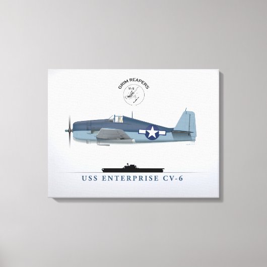 Hellcat VF-10 USSエンタープライズ キャンバスプリント (正面)