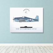 Hellcat VF-10 USSエンタープライズ キャンバスプリント (インサイチュ (ウッドフロア))