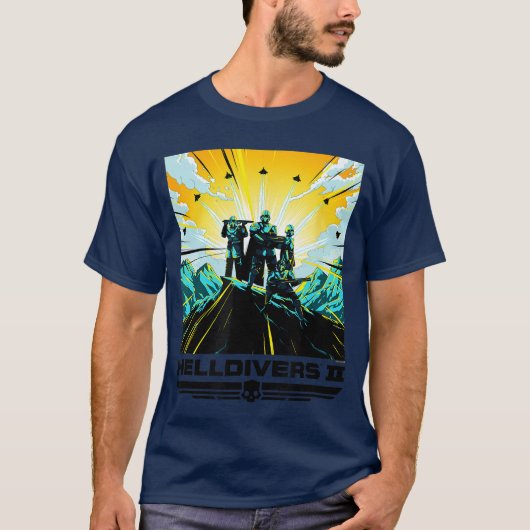 Helldivers 2 カラフル ソニー PlayStation ゲーム Tシャツ (正面)