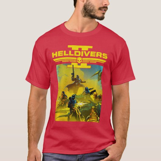 Helldivers 2 ソニー・プレイステーション・ビデオゲーム・グループキー tシャツ (正面)