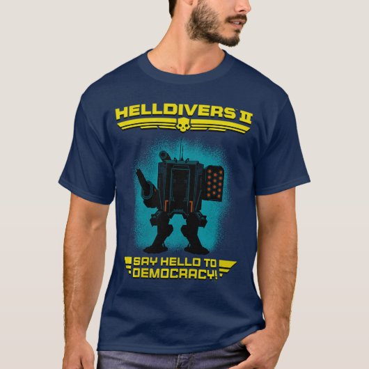 Helldivers 2 Sony Playstation Video Game Say Hello Tシャツ (正面)