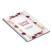 Hellebore Floral Burgundy Wedding Guest Book ノートブック (右側)