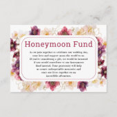 Hellebore Floral Burgundy Wedding Honeymoon Fund エンクロージャーカード (正面)