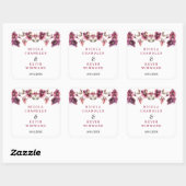 Hellebore Floral Burgundy Wedding Thank You スクエアシール (シート)