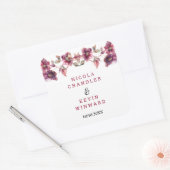 Hellebore Floral Burgundy Wedding Thank You スクエアシール (封筒)
