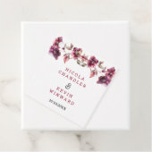 Hellebore Floral Burgundy Wedding Thank You フェイバータグ (インサイチュ)
