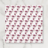 Hellebore Floral Burgundy Wedding Thank You フェイバータグ (裏面)