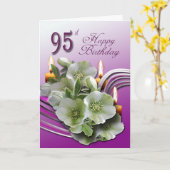 Hellebores 95th誕生日ウィッシュグリーティングカード カード (黄色い花)