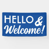 HelloとWelcomeを任意の色で 横断幕 (横)