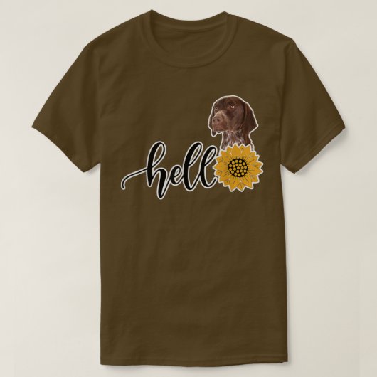 Helloひまわりドイツ短気ポインタ Tシャツ (デザイン正面)