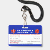 HELLOアラートの緊急情報がある バッジ (裏面（ネックストラップ付）)