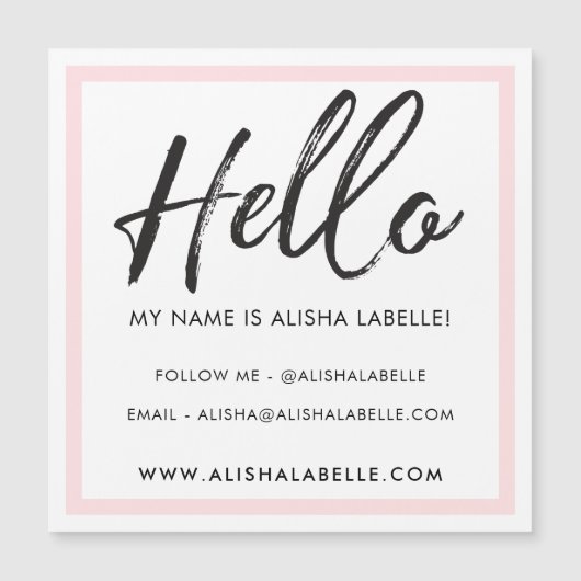 Helloイントロダクションブラシスクリプト&ピンクフレーム (正面)