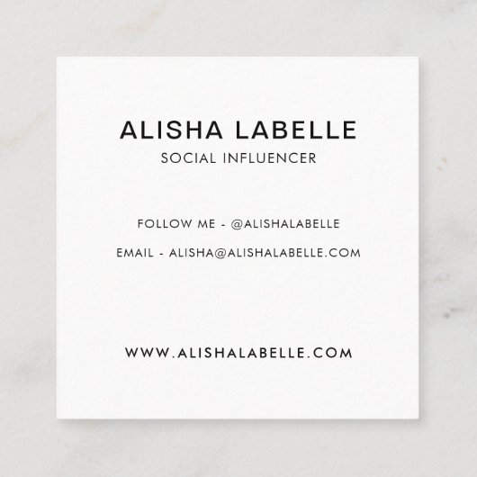 Helloイントロダクションブラシスクリプト&ピンクフレーム スクエア名刺 (裏面)