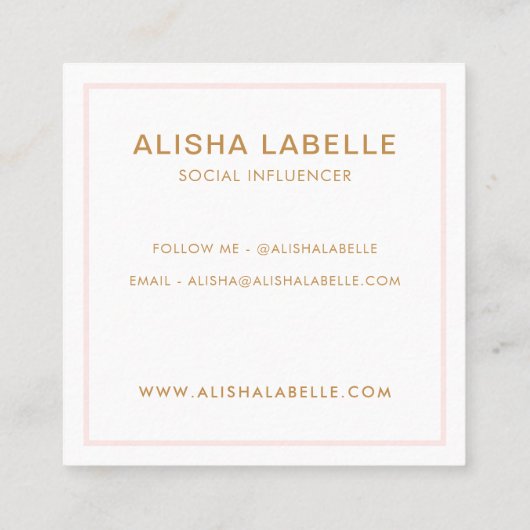 Helloイントロダクションヴィンテージアンティーク金ゴールドタイプライター スクエア名刺 (裏面)