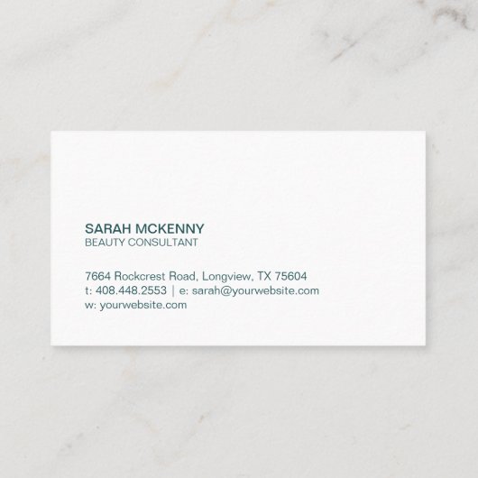 Helloイントロダクション金ゴールドブラシスクリプトエメラルドグリーン 名刺 (裏面)