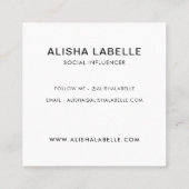 Helloイントロダクション金ゴールドブラシスクリプト&ブラックフレーム スクエア名刺 (裏面)