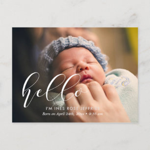 Helloエレガント birth announcement写真 ポストカード