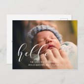 Helloエレガント birth announcement写真 ポストカード (正面/裏面)