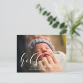 Helloエレガント birth announcement写真 ポストカード (スタンド正面)