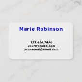 HELLOカウープリント白黒王室の青 名刺 (裏面)