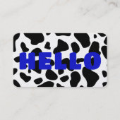 HELLOカウープリント白黒王室の青 名刺 (正面)
