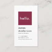 Helloカスタムシンプルモダン汎用 名刺 (正面)