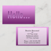 Helloグラデーション1色ピンクとカスタム文字 名刺 (正面/裏面)