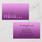Helloグラデーション1色ピンクとカスタム文字 名刺 (正面/裏面)