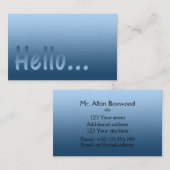 Helloグラデーション1色ブルーとカスタム文字 名刺 (正面/裏面)
