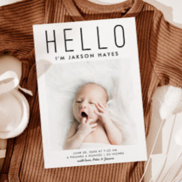 HELLOシンプルフォトモダン誕生 案内状