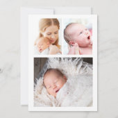 Helloシンプルモダン写真の誕生発表 案内状 (裏面)