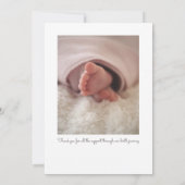 Helloシンプルモダン写真の誕生発表 案内状 (裏面)