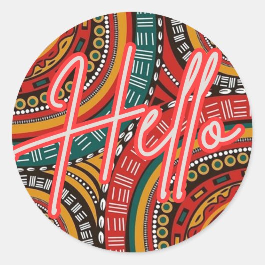 Helloスタンプ ラウンドシール (正面)