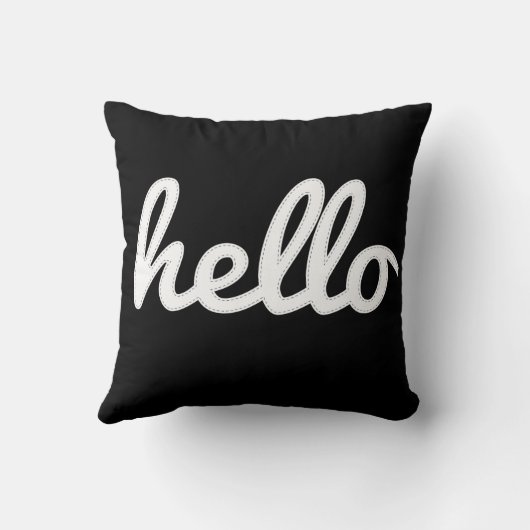 Helloタイプステッチ済みメッセージ クッション (裏面)