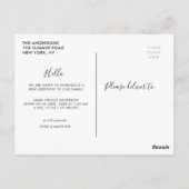 HELLOタイポグラフィ誕生発表葉書 ポストカード (裏面)