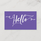 Helloタイポグラフィ(編集可能なUltra Violet Purple上) 名刺 (正面)