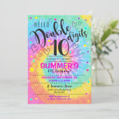 Helloダブルデジットパーティの招待状絞り染め10th 招待状 (スタンド正面)