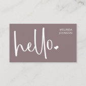 HelloハートスクリプトQRコードソーシャルメディア古いピンク 名刺 (正面)