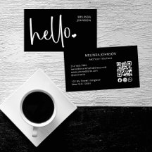 HelloハートブラックスクリプトQRコードソーシャルメディア