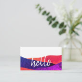 Helloパター鮮やかンカラフルプリント 名刺 (スタンド正面)
