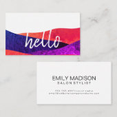 Helloパター鮮やかンカラフルプリント 名刺 (正面/裏面)