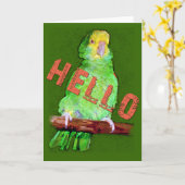 HELLOパロットグリーティングカード カード (黄色い花)